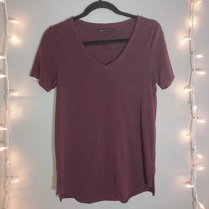 dark purple maroon athleta vneck tee